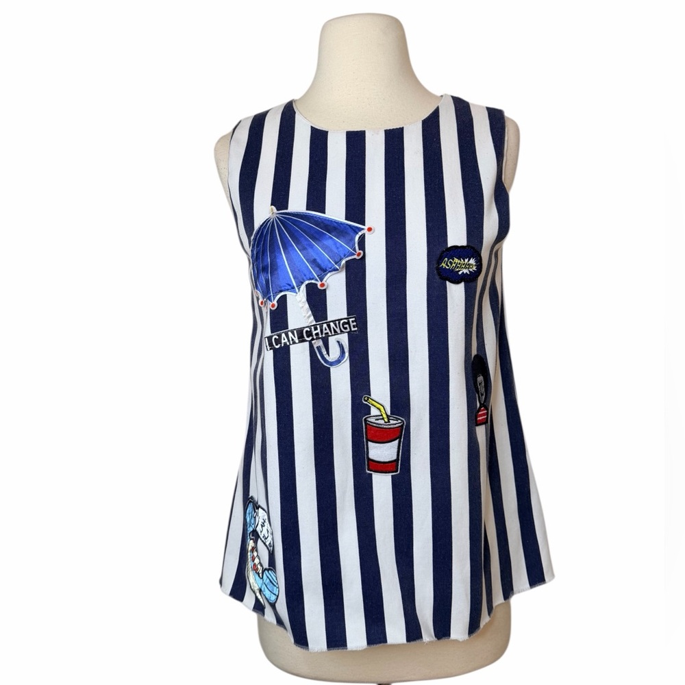 VINTAGE RARE RETRO PATCHWORK TOP. - Picture 3 of 11